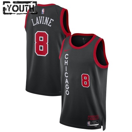 Barn Chicago Bulls Tröja Zach LaVine Nike 2023-24 City Edition Svart Swingman